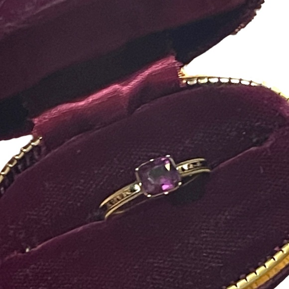 Antique Georgian Mourning enameled ring 1773 Authentic Purple paste 18k … - Picture 9 of 9
